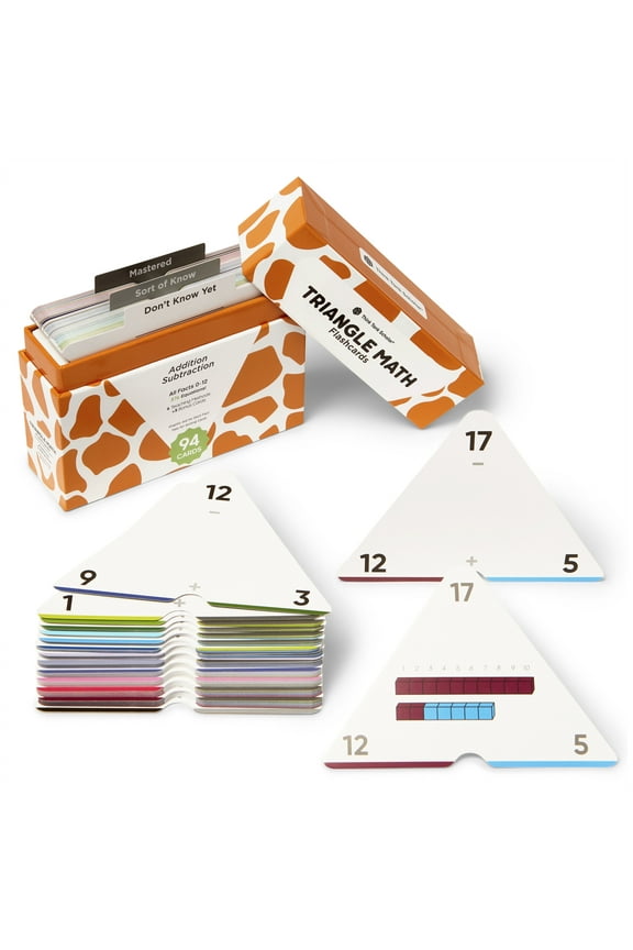 Triangle Math Flash Cards Addition & Subtraction Flash Cards (All Facts 0-12)