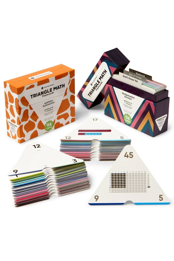 Triangle Math Flash Cards All Facts Addition Subtraction Multiplication Division