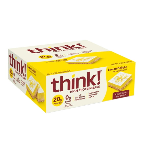 Think Thin Lemon Delight Bar, 2.1 Ounce -- 120 per case.