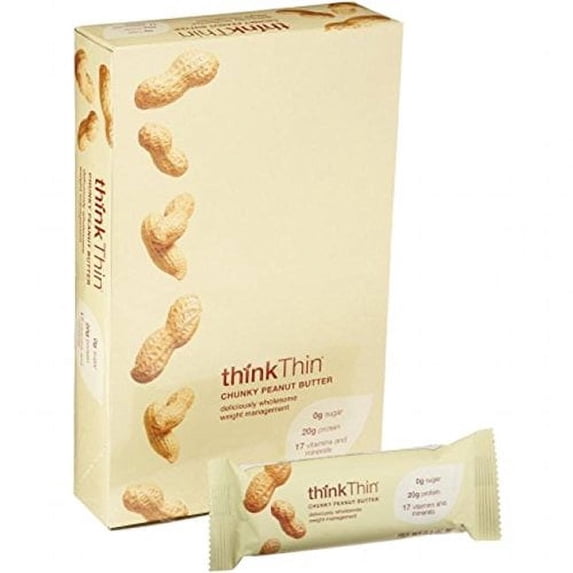 Think Thin Thin Bar, Chnky Peanut Butter, 2.10-Ounce (Pack of 10) (Value Bulk Multi-Pack)