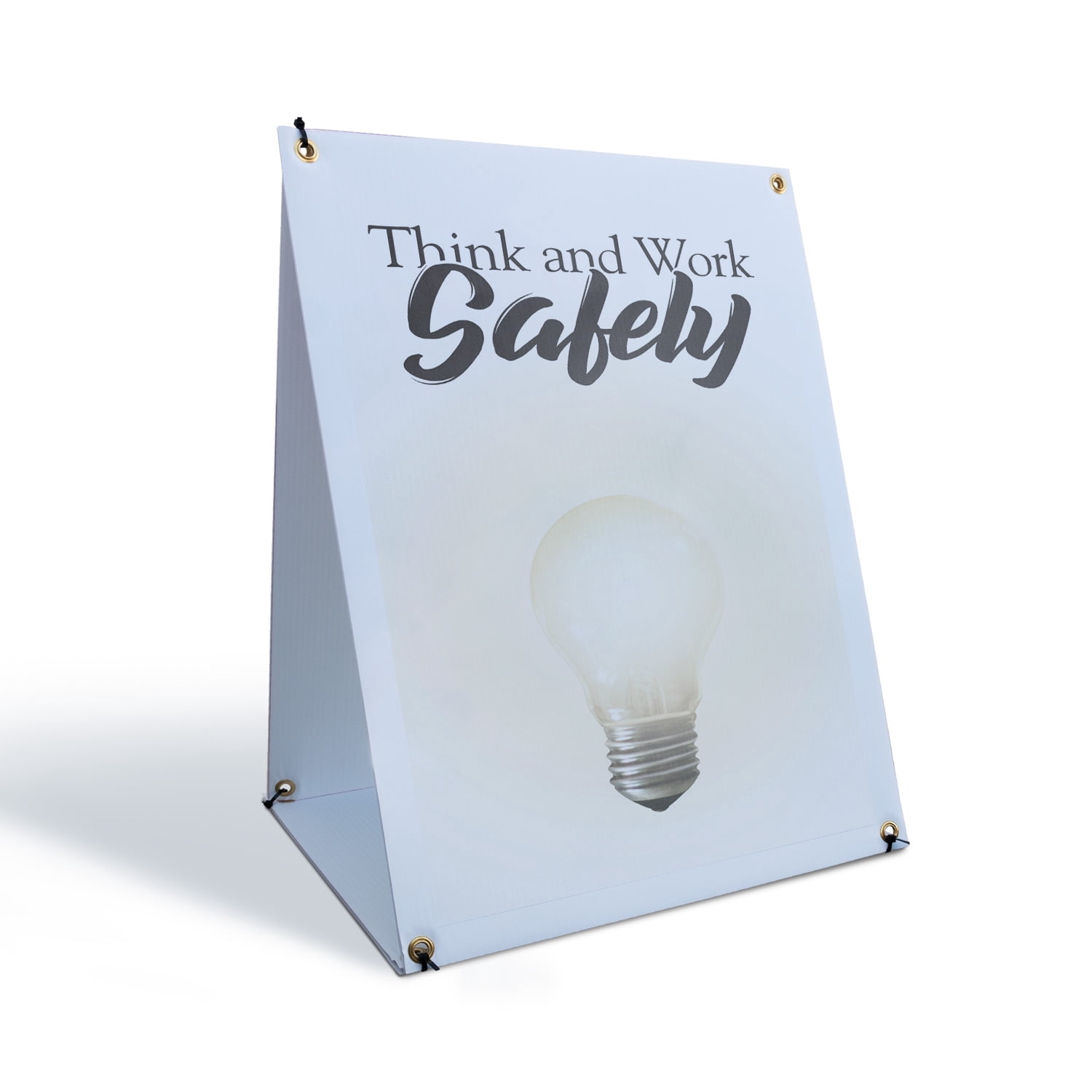 Think & Work Safely Sidewalk Sign 24 Inch x 36 Inch A-Frame Images On ...