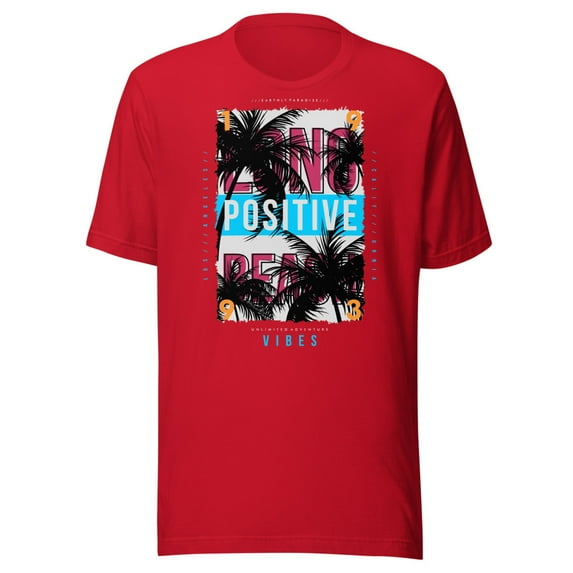 Think positive vibes Unisex t-shirt (Red, M)