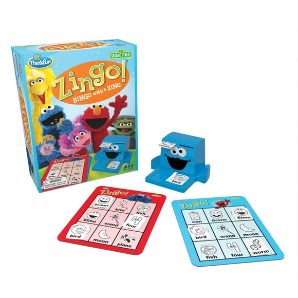 ThinkFun Sesame Street Zingo! Build Language Skills with All Your Favorite Sesame Street Characters. for Ages 4+ C43