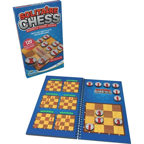 ThinkFun Solitaire Chess Magnetic Travel Puzzle Travel Game