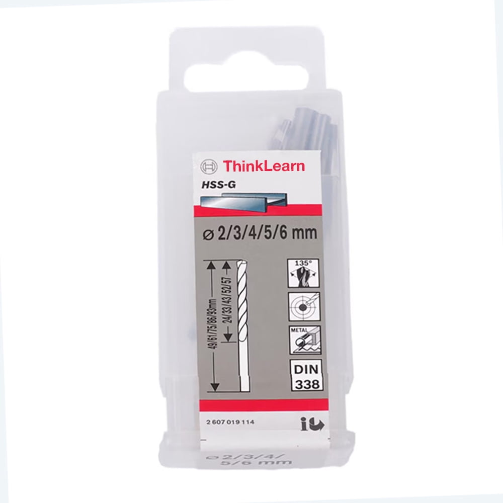 ThinkLearn Bits for hand drills, Titanium Twist Drill Bit Set, Quick Change, 5pcs