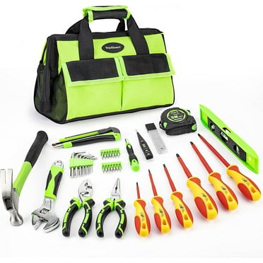 ThinkLearn Home Tool Kit - General Household Hand Tool Set, Basic Repair Tools with Insulated Screwdrivers and Storage Bag, Compact Kit for Home Maintenance