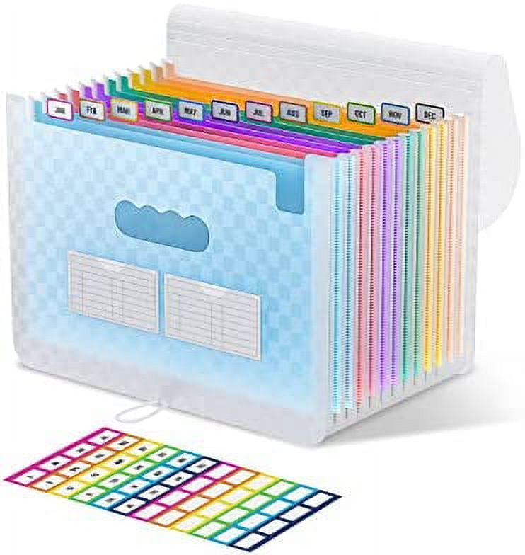 ThinkTex Accordian File Organizer, 12 Pockets Expanding File Folders