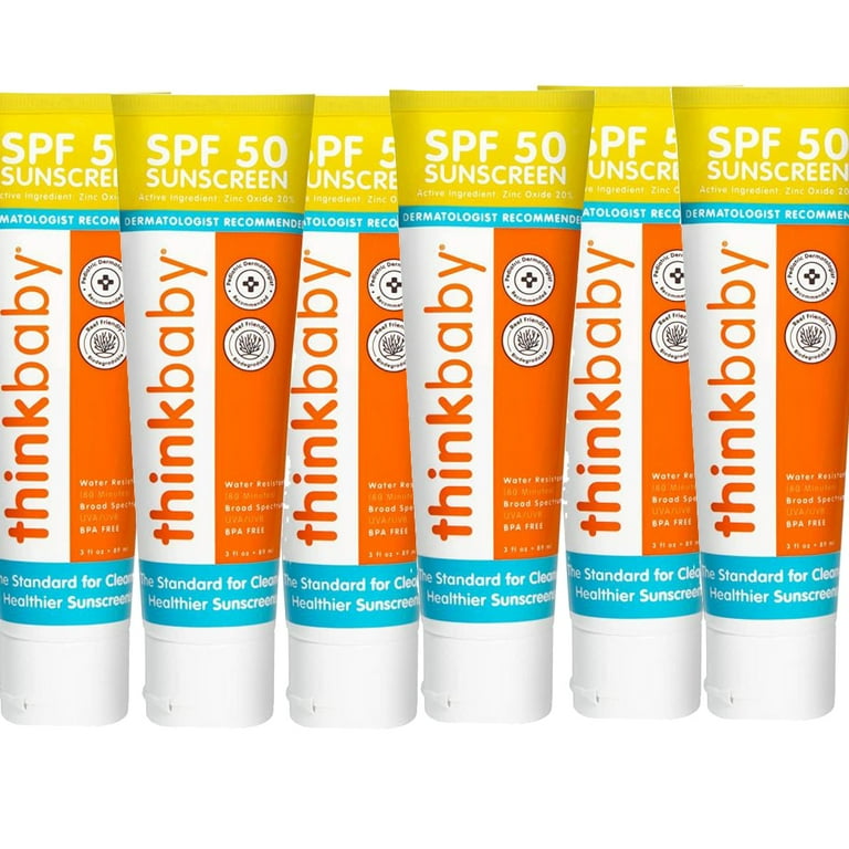 Thinkbaby Natural Mineral Baby Sunscreen SPF 50, 3oz, Reef Safe,