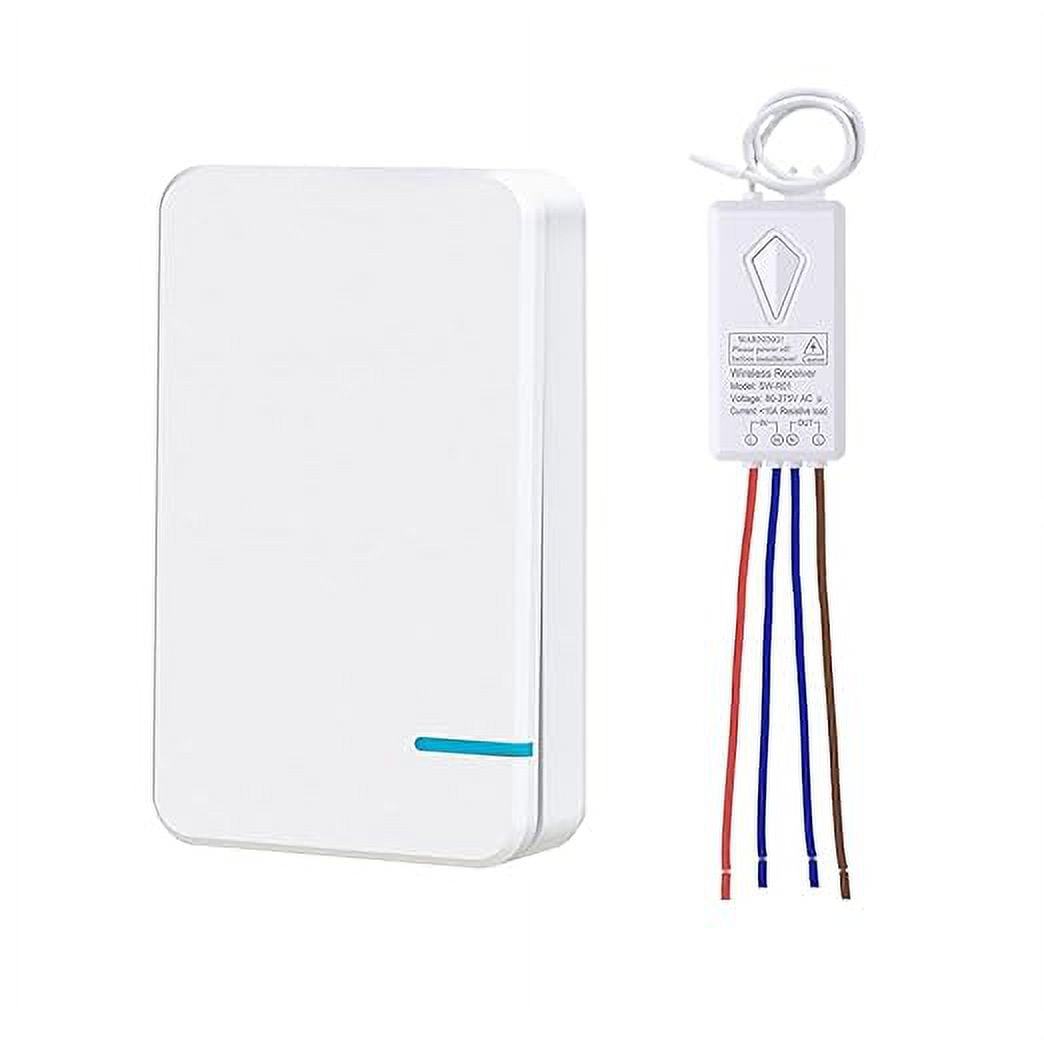 White Wireless Rocker Switch with Receiver Kit