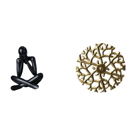 Thinker Abstract Sculpture Desktop Figurine Wall Hanging PP and Iron Material for Home Office Bedroom Display