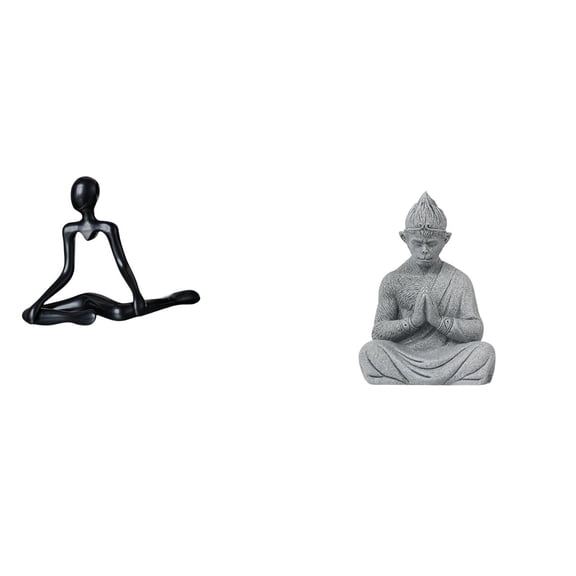 Thinker Abstract Sculpture Monkey Buddha Statue Desktop Figurine Lightweight PP Material for Indoor Meditation Space