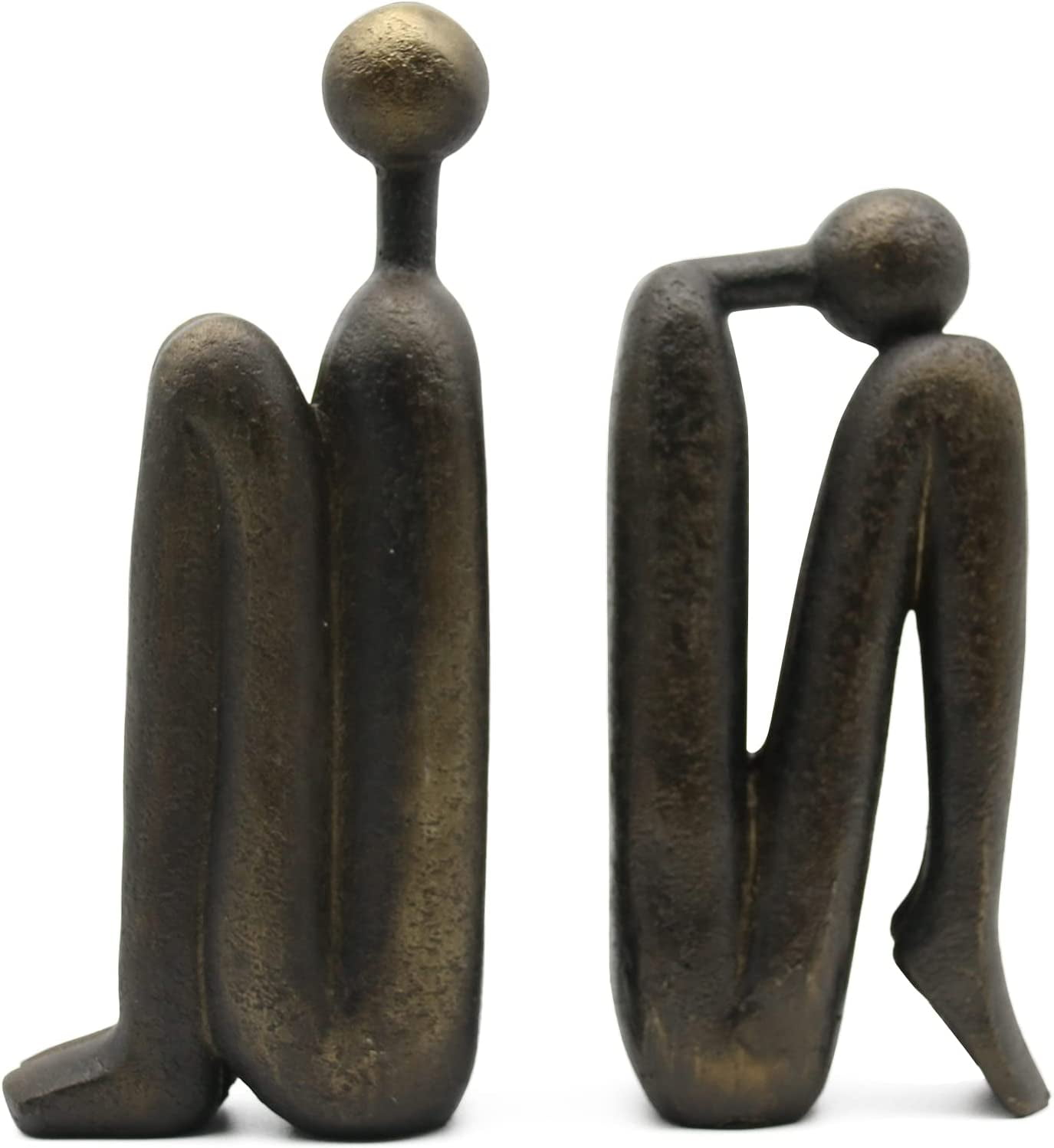 Bronze Thinker Resin Decorative Bookends, 9''