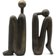 thumbnail image 1 of Thinker Decorative Bookends, Book Stopper Holder Nonskid, Book Ends for Shelves Living Room Office Home Decor, Resin, 1Pair/2Piece, 1 of 9