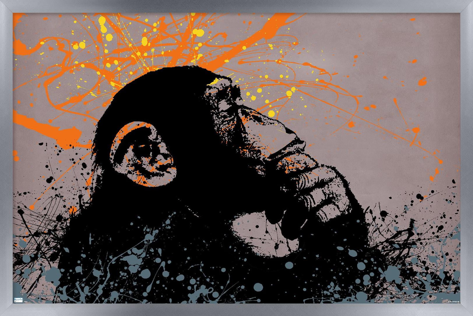 Thinker Monkey - The Graffiti Collection Wall Poster, 22.375