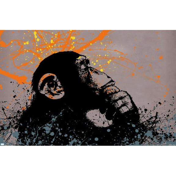 Thinker Monkey - The Graffiti Collection Wall Poster, 22.375" x 34"