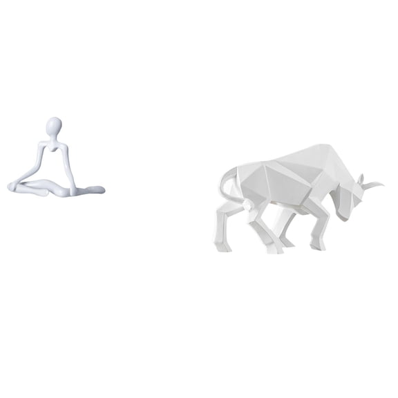 Thinker Sculpture Bull Statue Desktop Figurine Sturdy Resin Material for Bedroom Tabletop Office Display