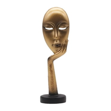 Thinker Sculpture Figurine Home Statue Modern Hand Curved People Sculpture Ornaments Office Ornament Bookshelf Desktop Decor Birthday
