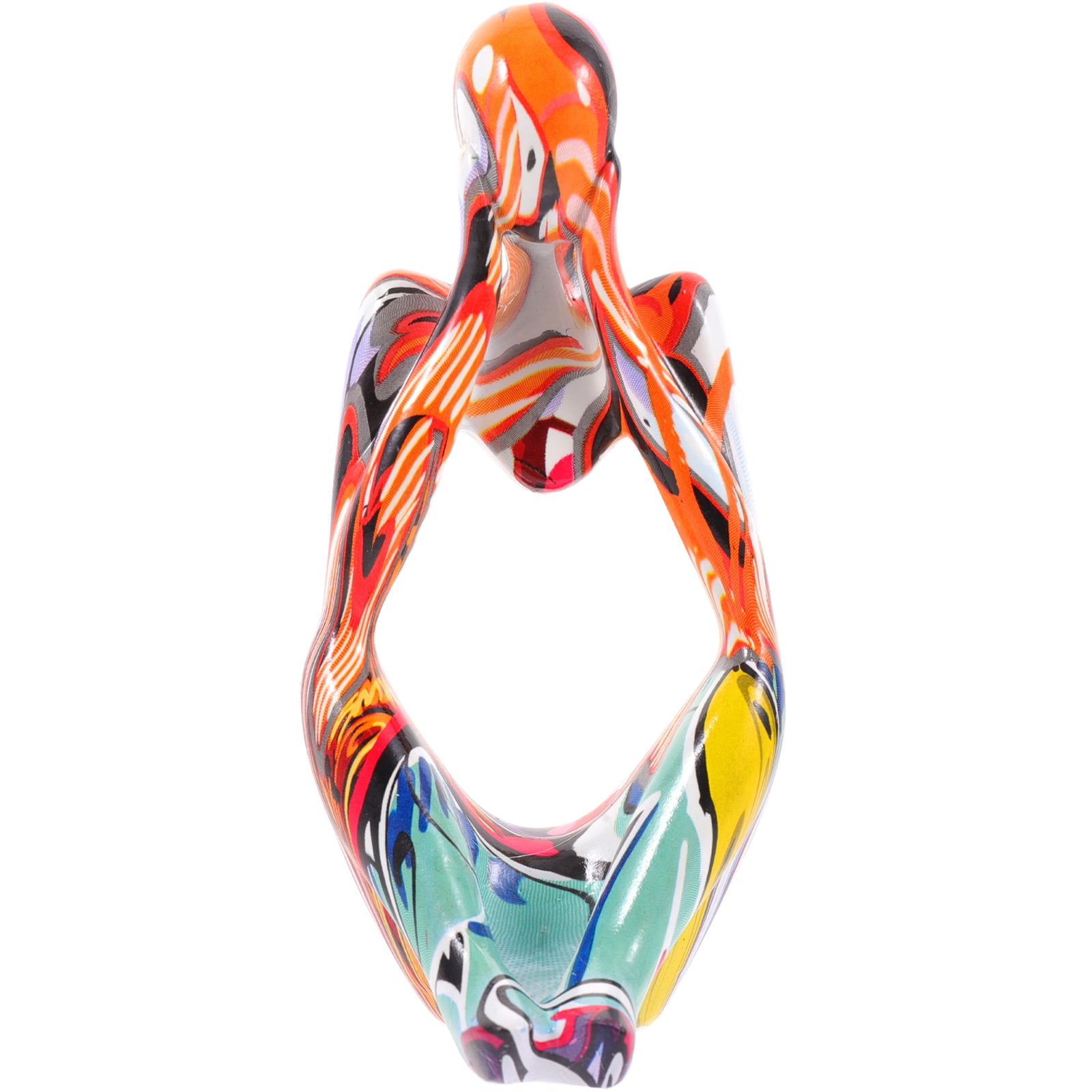 Thinker Statue Abstract Sculpture Figurine Graffiti Colorful Resin