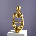 thumbnail image 1 of Thinker Statue Abstract Sculpture Resin Statues for Home Decor Modern Home Office Shelf Desktop Bookshelf Decor, 1 of 8