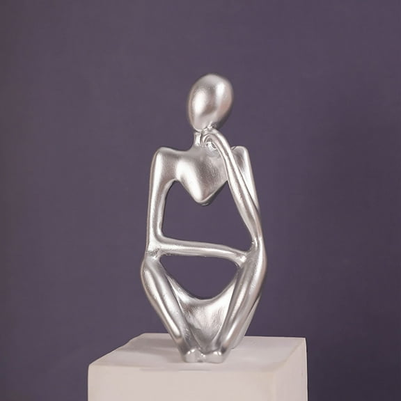 Thinker Statue Abstract Sculpture Resin Statues for Home Decor Modern Home Office Shelf Desktop Bookshelf Decor