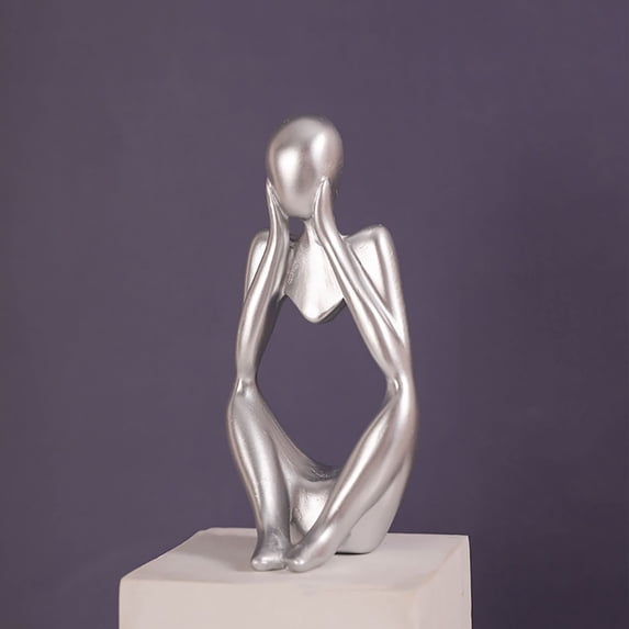 Thinker Statue Abstract Sculpture Resin Statues for Home Decor Modern Home Office Shelf Desktop Bookshelf Decor