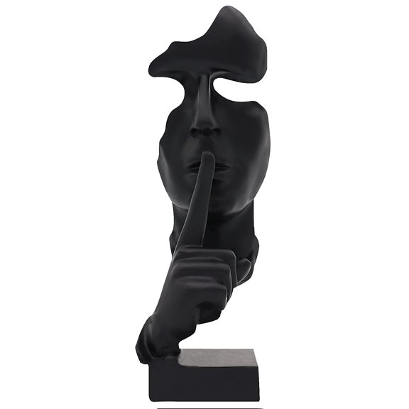 Thinker Statue Black Medium Abstract Art Sculpture Decorative Object for Home Office Desktop