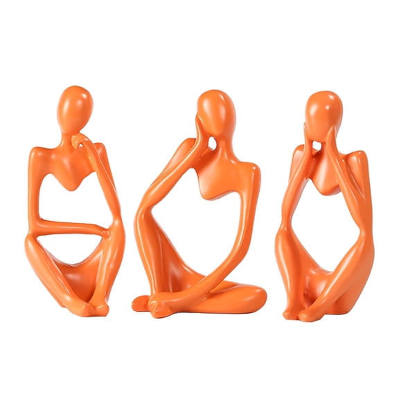 Thinker Statue Decor Abstract Art Sculpture En Collectible Figurines For Home Living Room Office Shdecoration Great Gifts Ideas (orange)