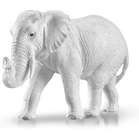 Thinker Statue Gold Decor Abstract Art Sculpture, Golden Resin Collectible Figurines for Home Living Room Office Shelf Decoration,Great Gift Ideas (Elephant-White)