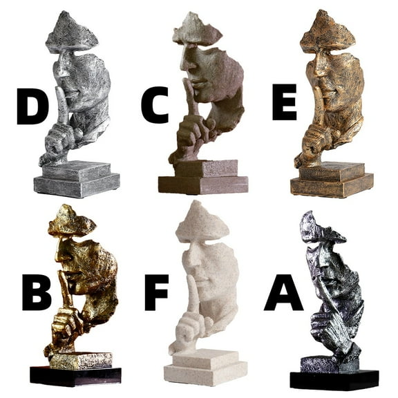 Thinker Statue, Modern Decor Creative Abstract Art Figurine Resin Sculptures Decoration Room Home Study Office for Desktop Ornament (Style F)