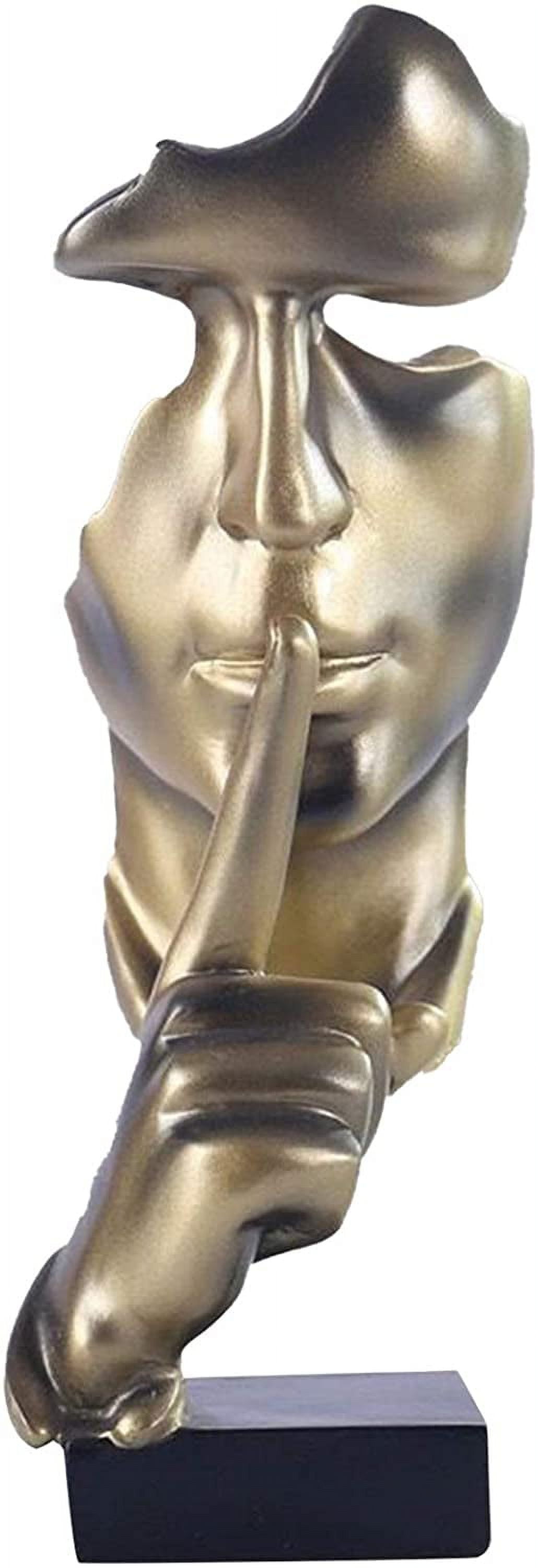 Thinker Statue, Silence Is Gold Abstract Art Figurine, Modern Home ...