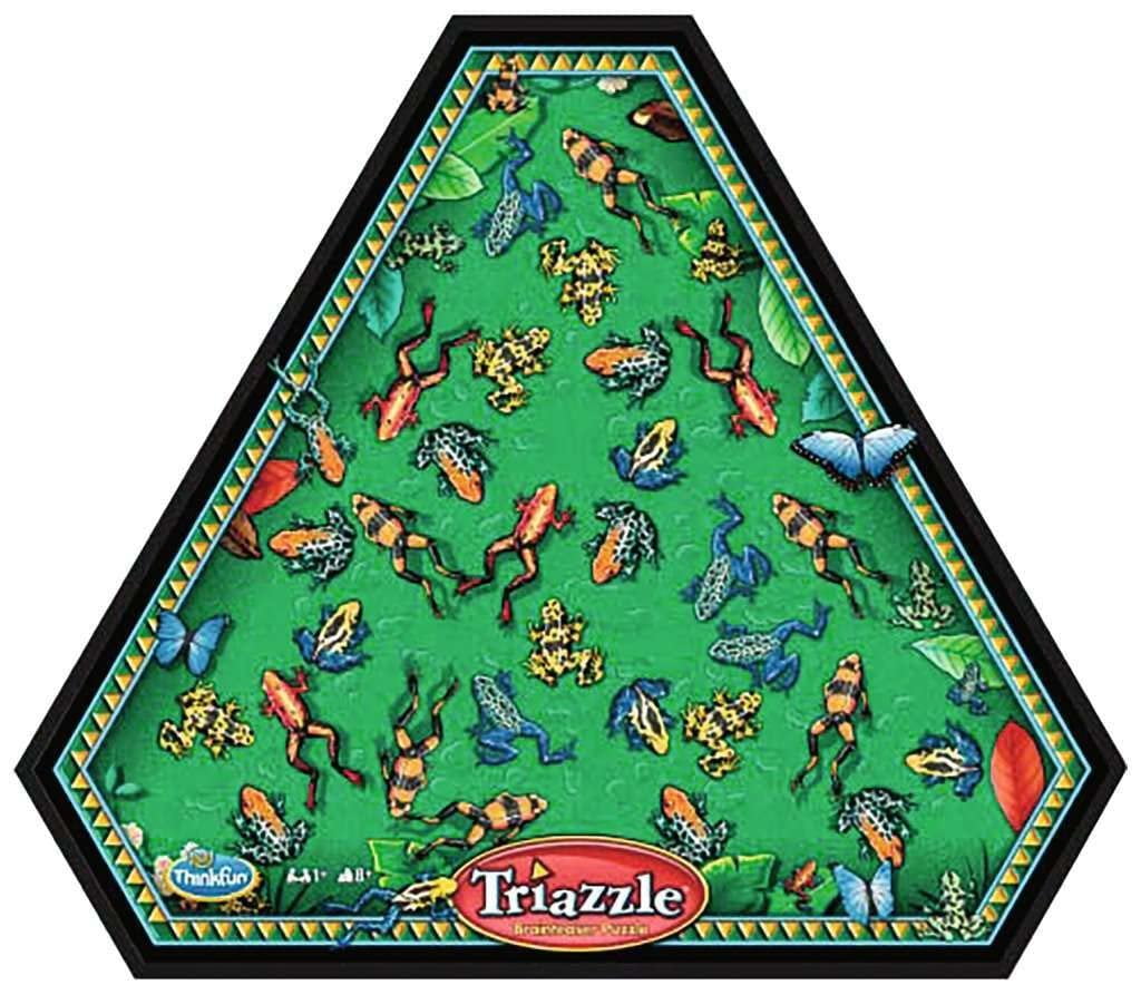 Green Animal-Themed Triangular Brainteaser Puzzle for Kids