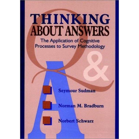 Pre-Owned Thinking About Answers: The Application of Cognitive Processes to Survey Methodology (Research Methods for the Social Sciences) (Hardcover) 0787901202 9780787901202