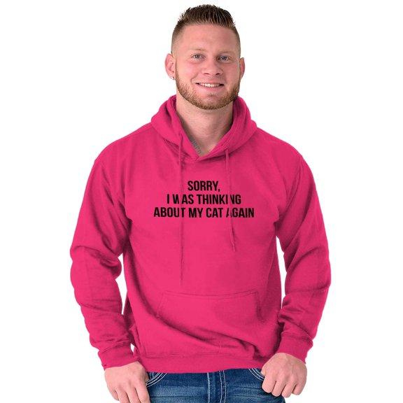 Thinking About My Cat Again Funny Hoodie Sweatshirt Women Men Brisco Brands S