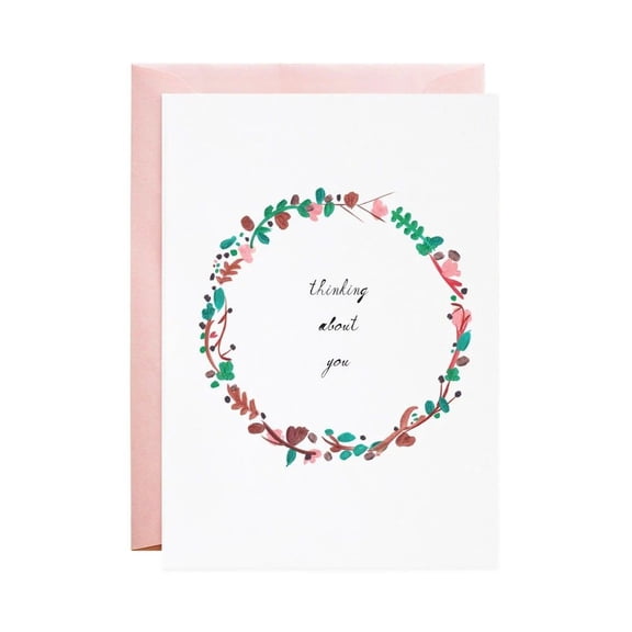 Thinking About You Card – Beautiful Floral Design with Envelope – Perfect Greeting Card for Friends, Family, or Loved Ones