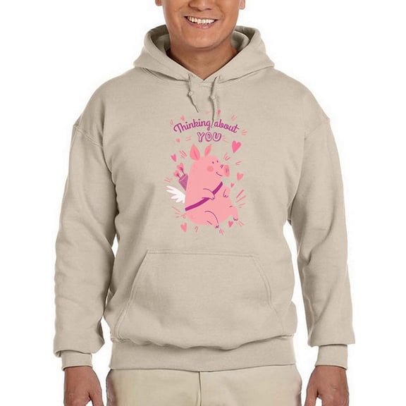Thinking About You, Cupig Hoodie Men -Smartprints Designs, Male 3X-Large