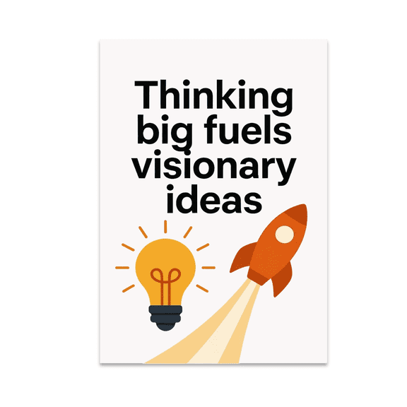 Thinking Big Fuels Visionary Ideas - Creative Inspiration - 13x19 Poster Print