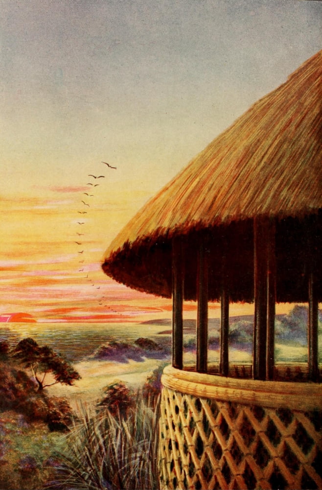 Thinking Black 1913 Look-out hut on the cliff overhanging Lake Mweru Canvas Art - Unknown (18 x 24)