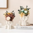 thumbnail image 1 of Thinking Ceramic Face Vases White Flower Vases for Décor 5.5"W x 4.7"H Modern Flower Pot, 1 of 1