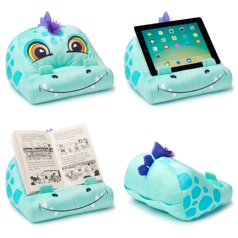 Thinking Gifts Cuddly Reader Dino Fabric Music Stand For Kids - Book/Tablet Holder, Soft Foam, Washable