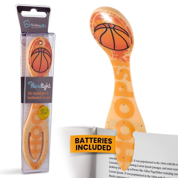 Thinking Gifts Flexilight LED 2-in-1 Book Light & Bookmark - Basketball