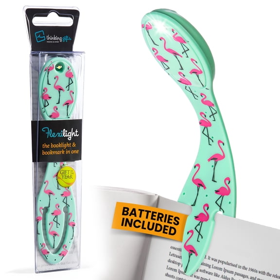 Thinking Gifts Flexilight LED 2-in-1 Book Light & Bookmark - Flamingo