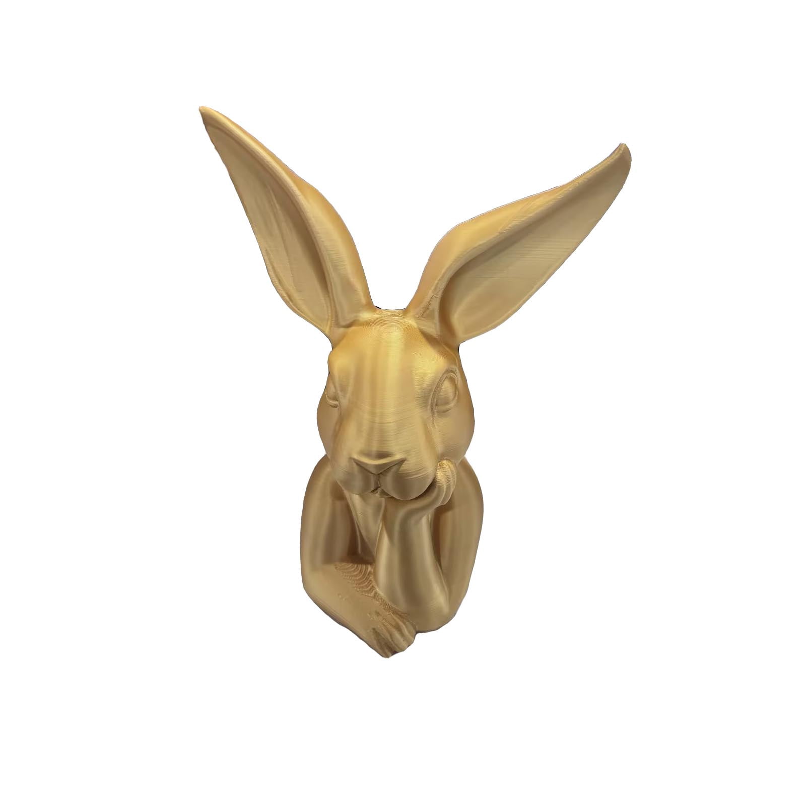 Thinking Gold Bunny Statue Vintage Spring Rabbits Easter Decor Resin ...