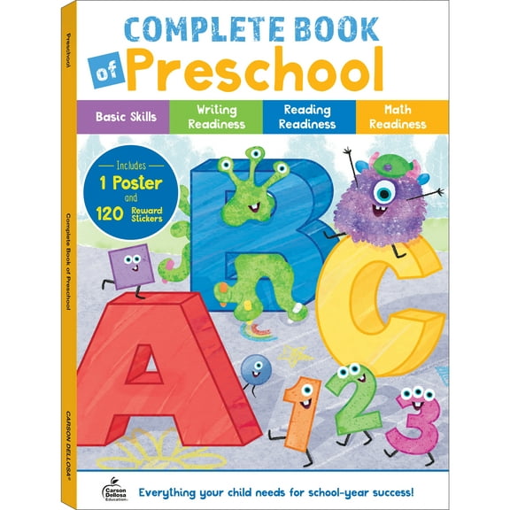 Pre-Owned Thinking Kids Complete Book of Preschool Workbook (256 pages, 120 stickers, 1 poster) Grade PK-K