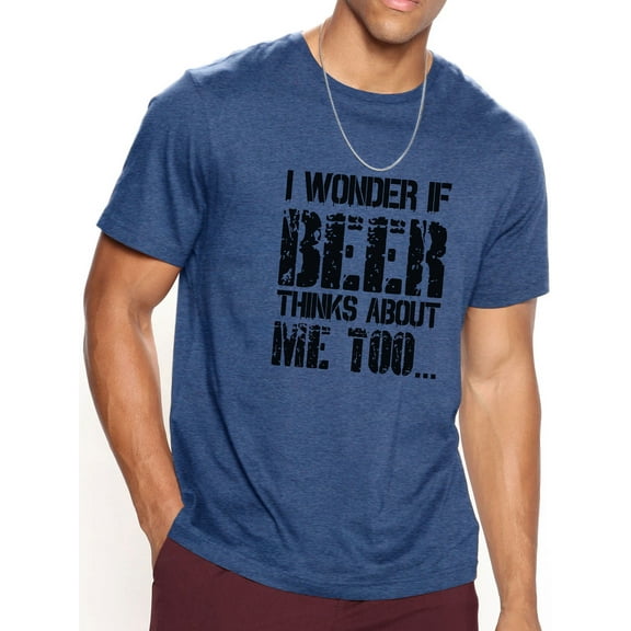 Thinking Letter Print Men's T-shirt For Summer Outdoor, Casual Male Clothing