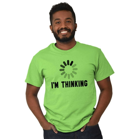 Thinking Loading Computer Nerd Geek Men's Graphic T Shirt Tees Brisco Brands X