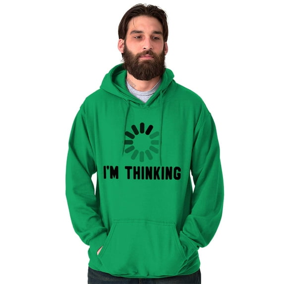 Thinking Loading Computer Nerd Geek Unisex Plus Fleece Graphic Hoodie Brisco Brands 3X