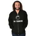 thumbnail image 1 of Thinking Loading Computer Nerd Geek Unisex Fleece Graphic Zip Up Hoodie Brisco Brands 2X, 1 of 5