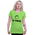 thumbnail image 1 of Thinking Loading Computer Nerd Geek Womens Slim Fit Graphic Tee Brisco Brands L, 1 of 4