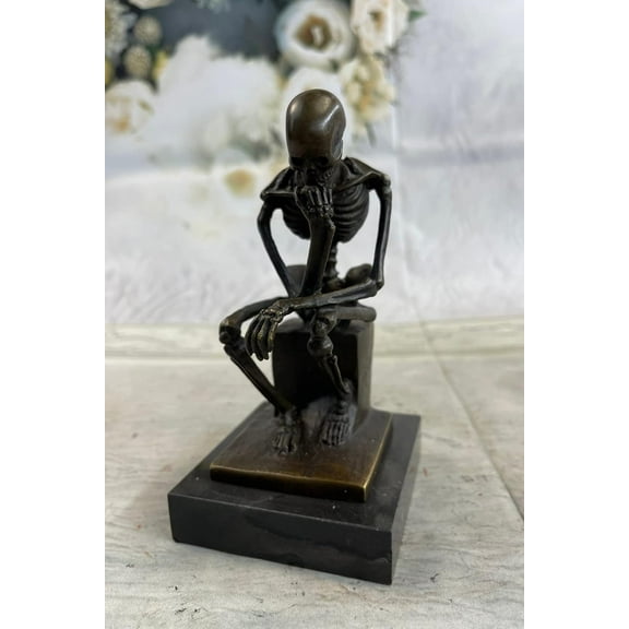 Thinking Man The Thinker Skeleton Statue Sculpture Art