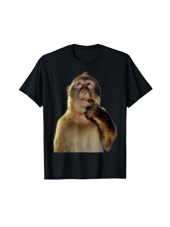 Thinking Monkey Funny Meme Cute T-Shirt (1)